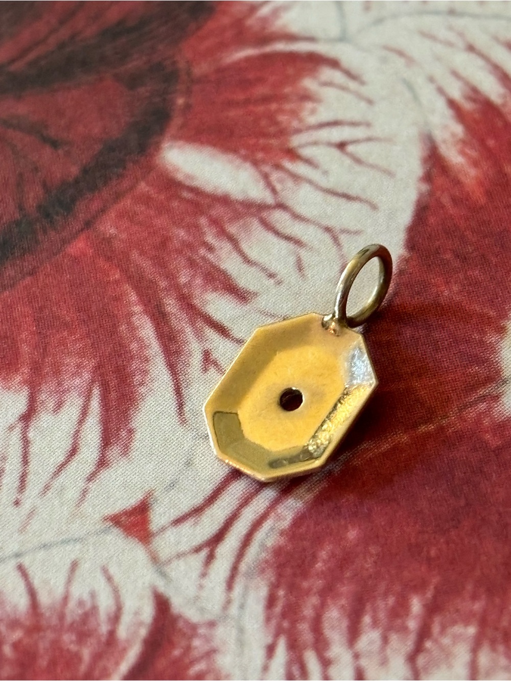 Olivve NYC Jewelry Brand - 14K Yellow Gold Sequin Emerald Charm